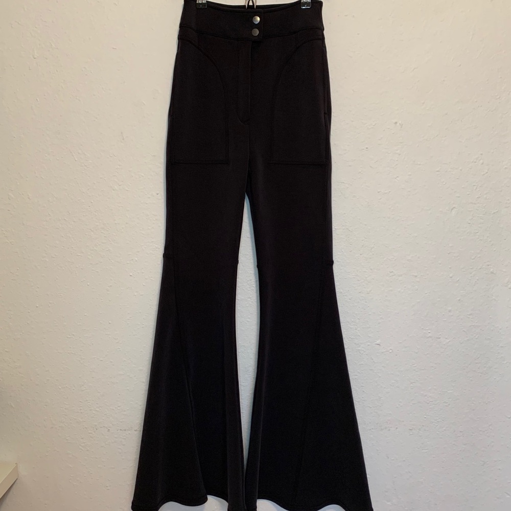 Free People light heart flares black NWOT